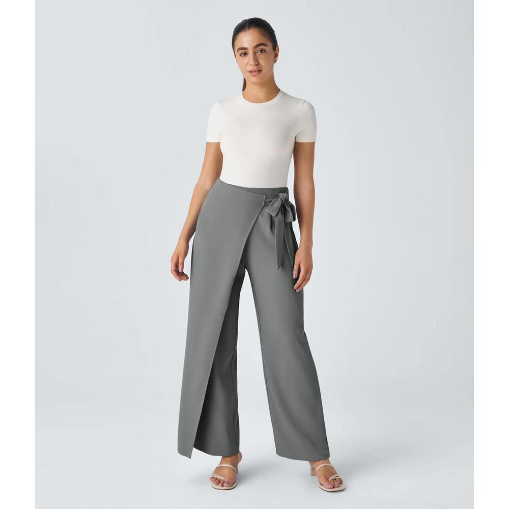 NWT Halara Flex™ High Waisted Tie Side Wide Leg Work Pants Size Small Petite - Picture 10 of 10